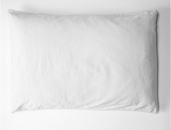 Federa per cuscino 50x70 cm Bianco gesso in Raso di Cotone Bio lavato