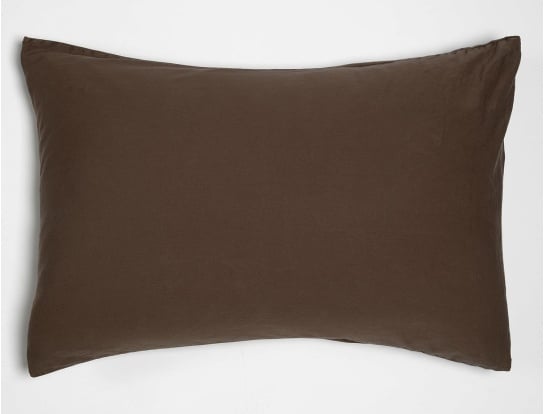 Kissenbezug 50x70 cm Braun Bio-Baumwollsatin gewaschen