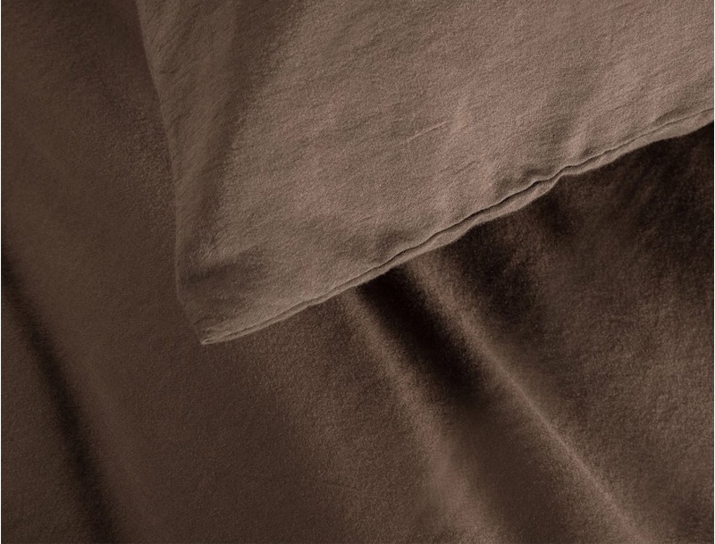 Taie d'oreiller adulte 50x70cm satin de coton Brun