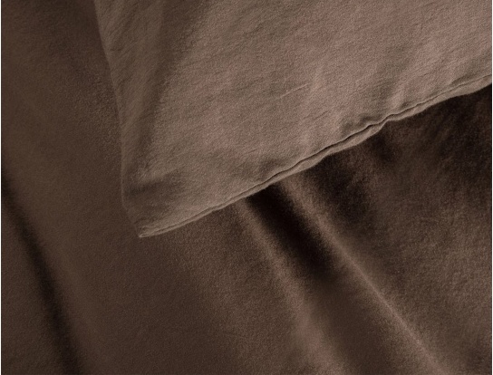 Taie d'oreiller adulte 50x70cm satin de coton Brun