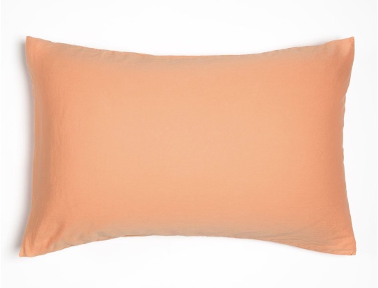 Pillowcase 50x70 cm Peach Washed organic cotton sateen