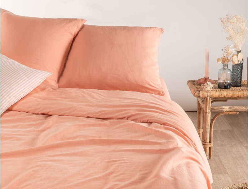 Federa cuscino 50x70cm Raso di cotone Peach GOTS