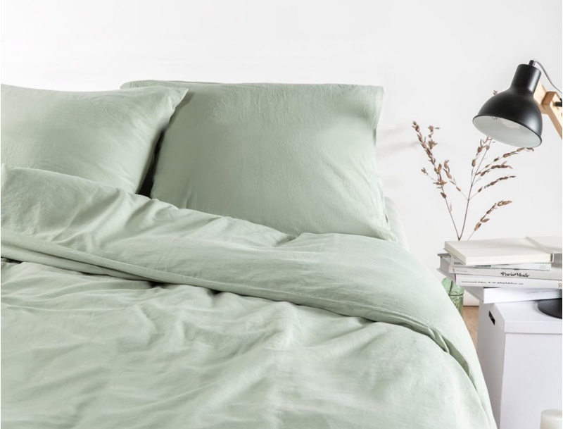 Funda de almohada 50x70cm Satén de algodón Tilo GOTS