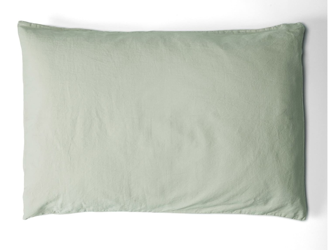 Taie d'oreiller 50x70 cm Tilleul Satin de Coton Bio lavé