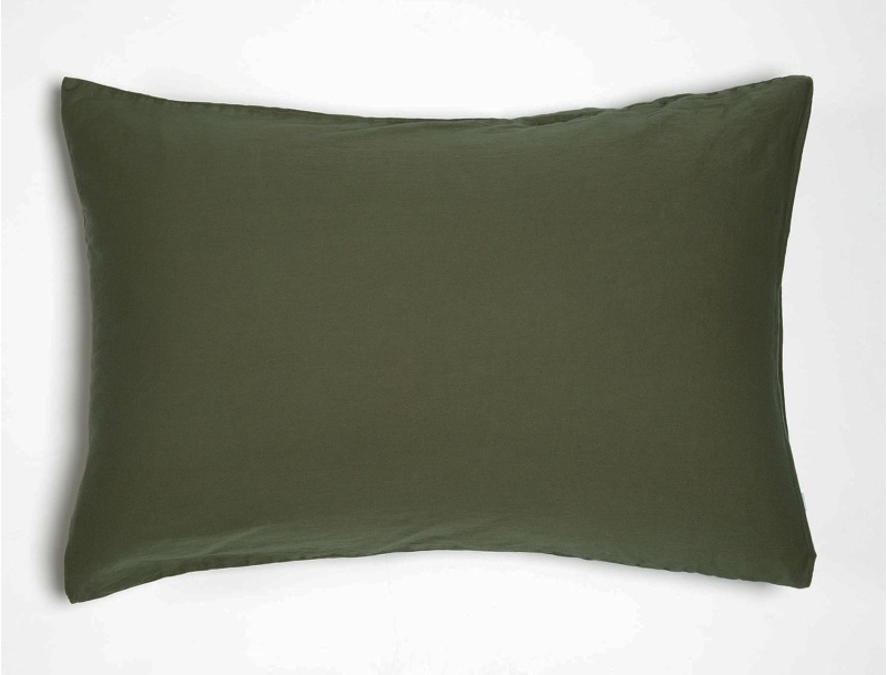 Taie d'oreiller 50x70 cm Cyprès Satin de Coton Bio lavé