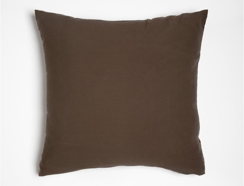 Federa in raso di cotone biologico 60x60 cm Marrone