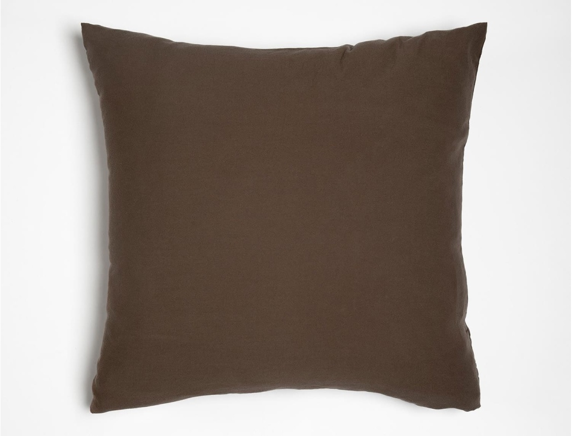Funda de almohada de satén de algodón orgánico 60x60 cm Marrón