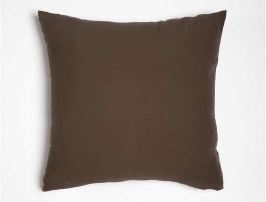 Kissenbezug aus Bio-Baumwollsatin 60x60 cm Braun