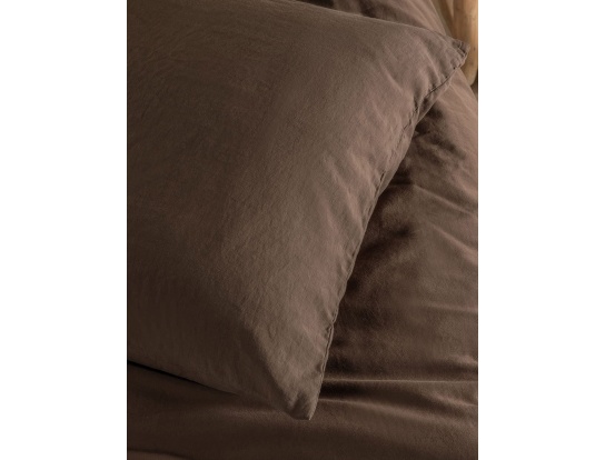 Funda de almohada infantil 60x60cm Marrón certificado GOTS