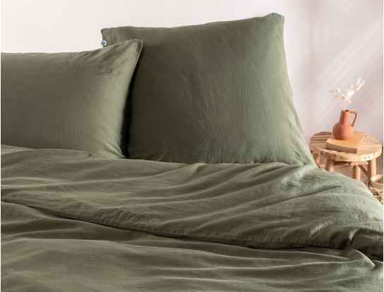 Kids pillowcase 60x60 Washed organic cotton sateen Cypress