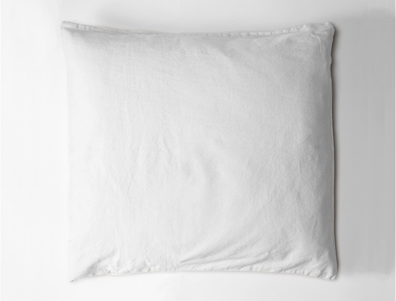 Funda de almohada de satén de algodón orgánico 60x60 cm Blanco tiza