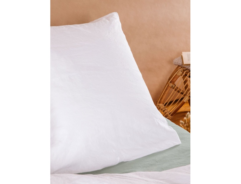 Funda de almohada infantil 60x60cm Blanco tiza certificado GOTS