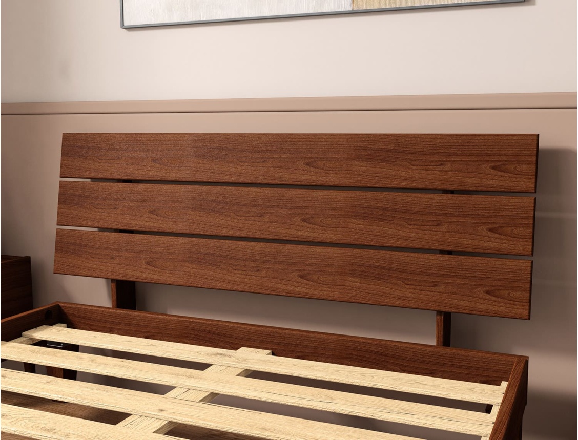 Trio headboard for Baden Walnut bed in solid beech