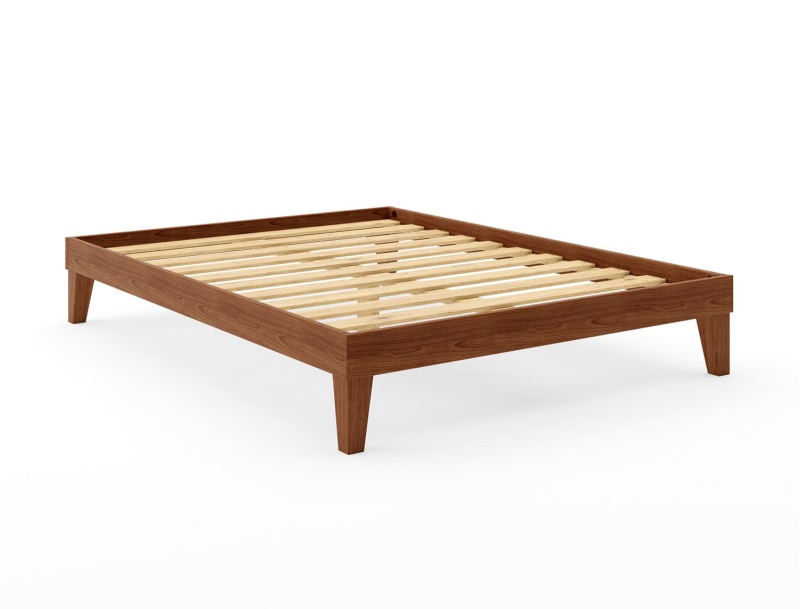 Cadre de lit 160x200 Baden Noyer avec lattes en pin massif