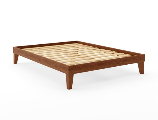 Cadre de lit 160x200 Baden Noyer avec lattes en pin massif