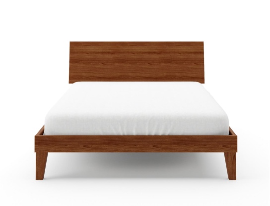Letto 160x200 in legno massello con testata piena Baden Noce