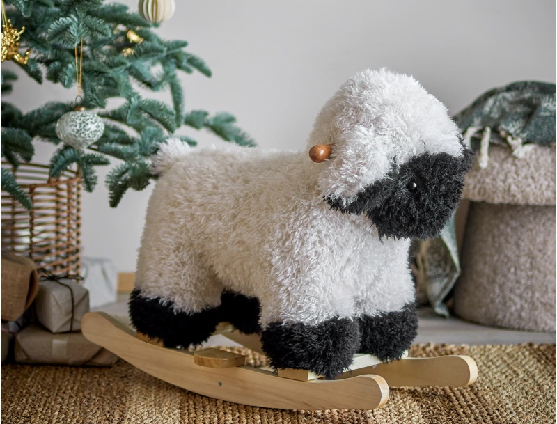 Houten schommelspeelgoed Dolly Wit & Zwart