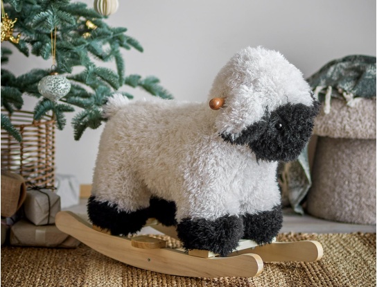 Giocattolo a dondolo in legno Dolly Bianco , Nero
