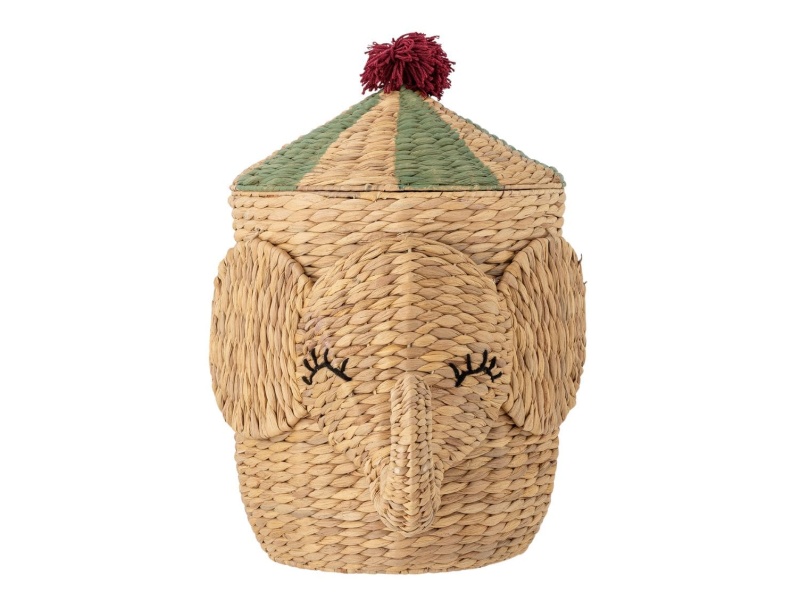 Cesto portaoggetti Bobo con coperchio in fibre naturali marca Bloomingville