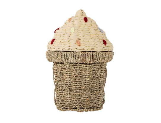 Cillie seagrass storage basket with lid by Bloomingville