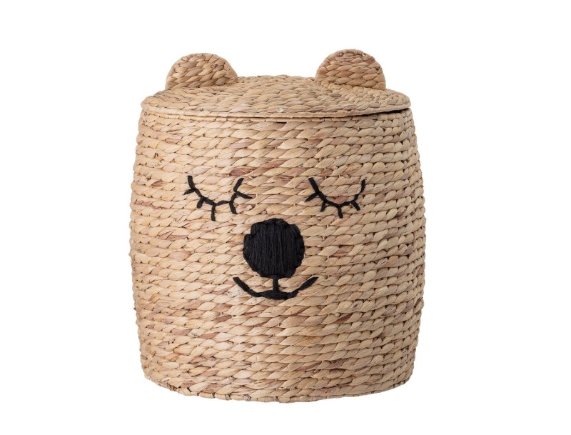 Panier de rangement avec couvercle pour enfant Dolma en fibres naturelles