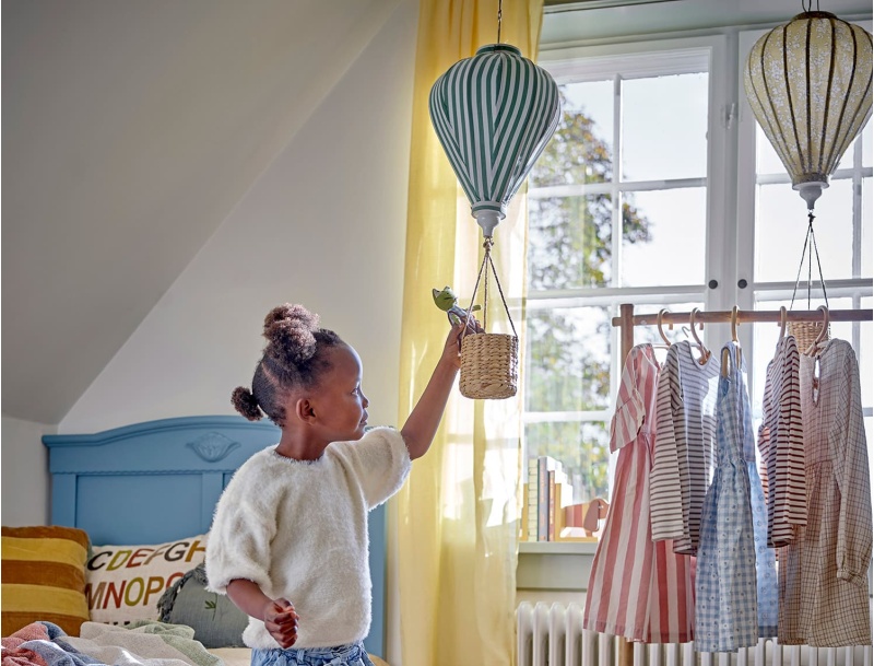 Hangende luchtballon speelgoed voor kinderen Pomp Mobile Geel Bloomigville