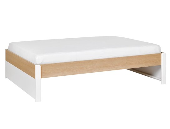 Tweepersoonsbed Nomade 140x200 cm hout en wit