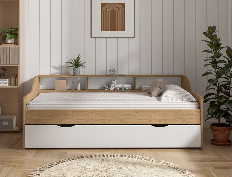Lit banquette Achille avec tiroir de rangement ou tiroir gigogne