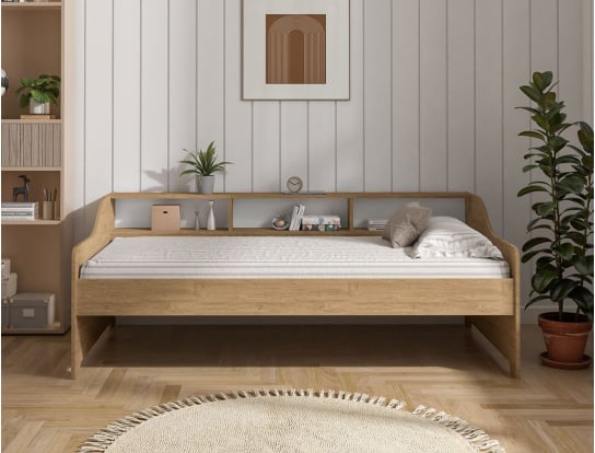 Cama sofá con almacenaje 90x200 Roble Achille