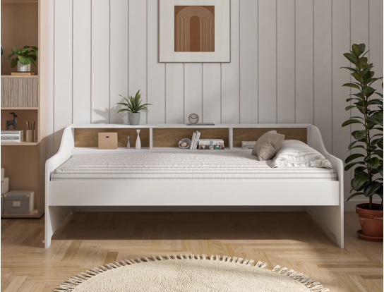 Lit avec rangement Achille blanc