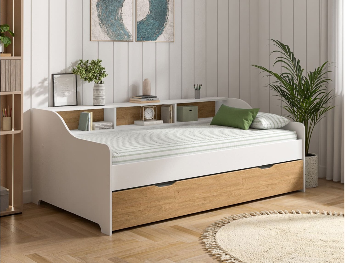 Cama nido con almacenaje Achille Blanco