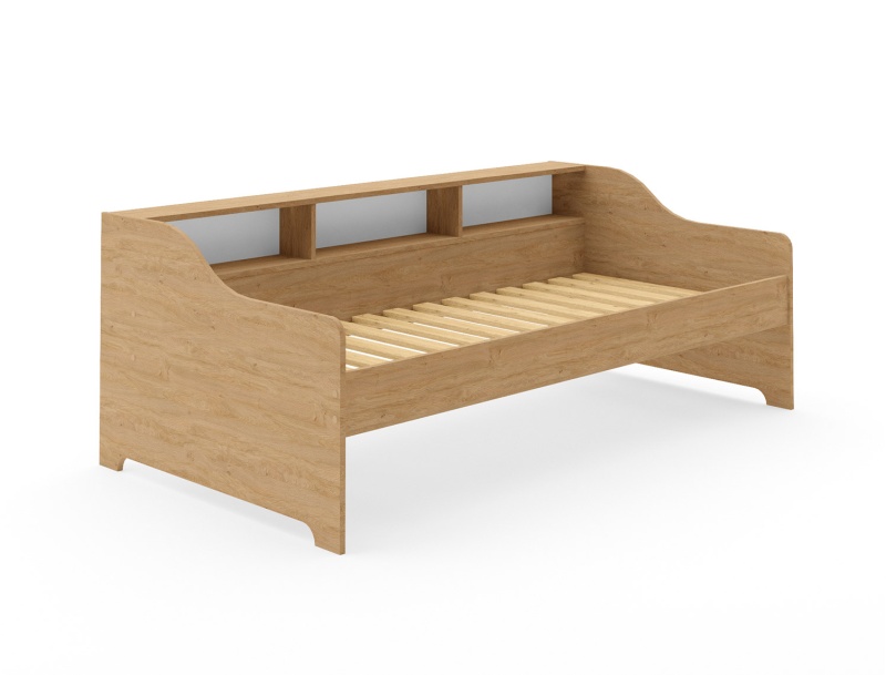 Daybed with storage Oak Achille with slatted base in solid pine.