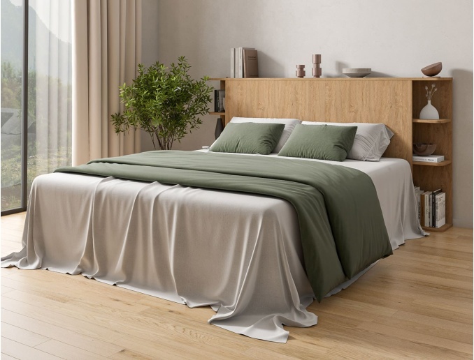 Testiera con vani portaoggetti 200cm Quercia Adèle