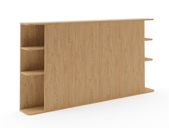 Headboard with storage for 140x200 and 160x200 beds Oak Adele