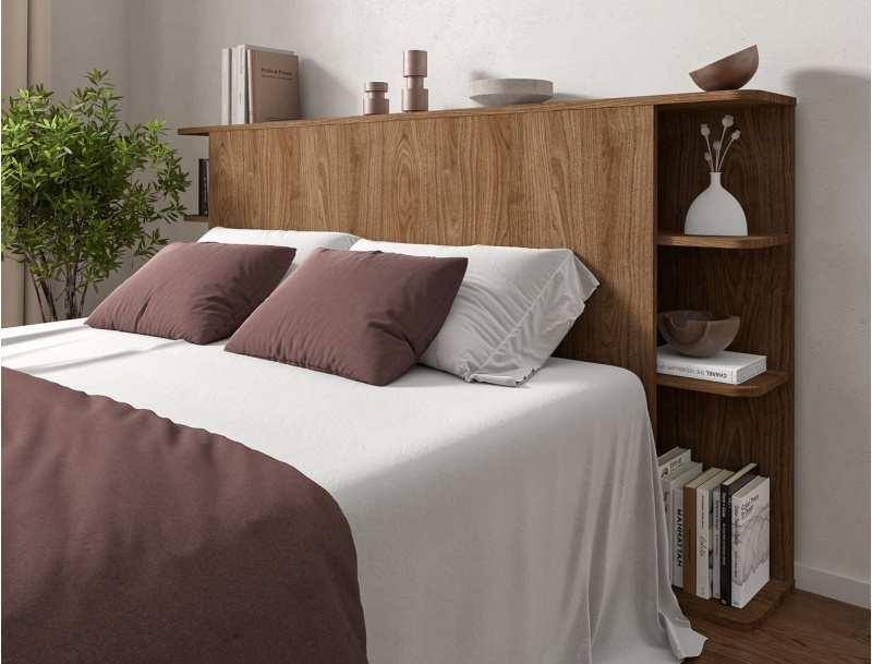 Headboard with storage 200cm Walnut Adèle