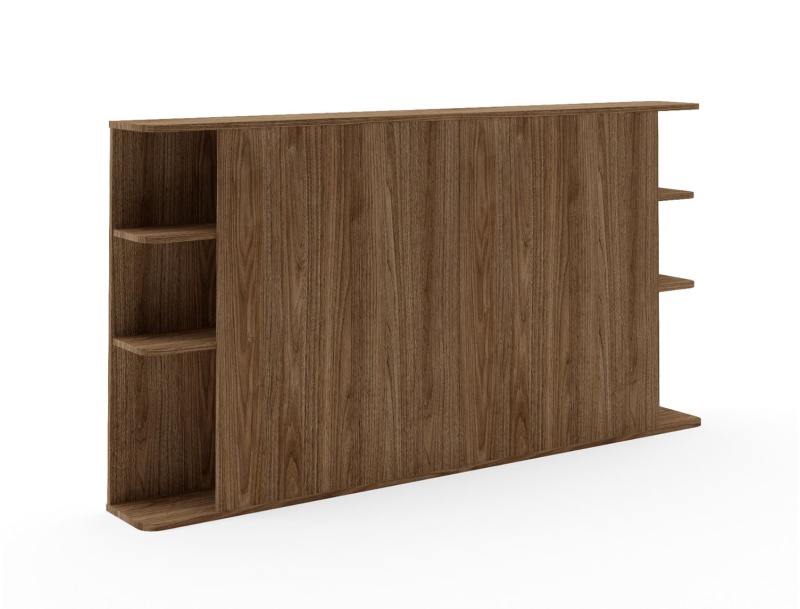 Adèle Headboard with its storage niches in Walnut color