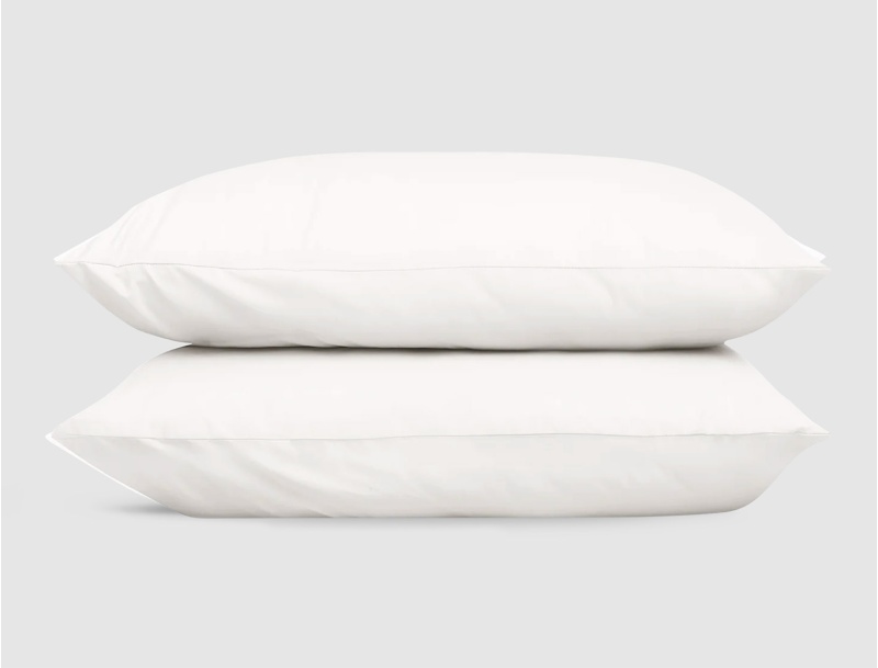 Wit duo kussensloop van katoenen percale.