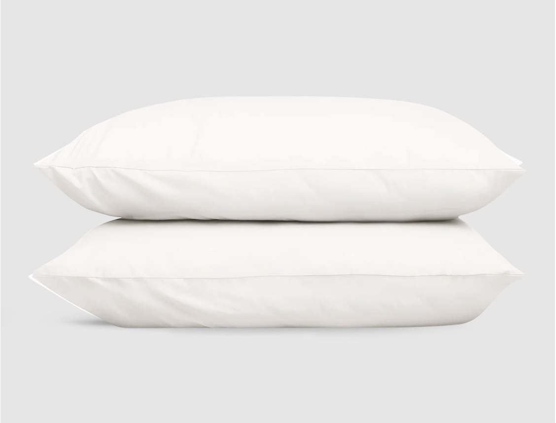 Funda de almohada pack dúo blanco en percal de algodón.