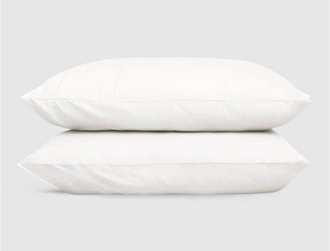 Wit duo kussensloop van katoenen percale.