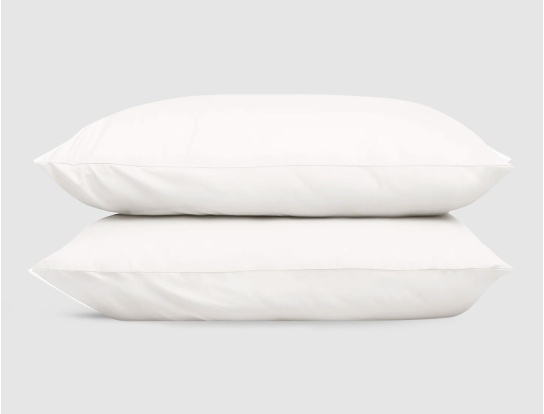 Funda de almohada pack dúo blanco en percal de algodón.