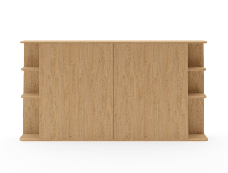 Front view of the Adèle Oak headboard