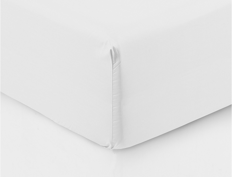 Fitted Sheet in 120 Thread Count Cotton Percale White