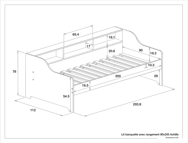 Dimensions du lit Achille