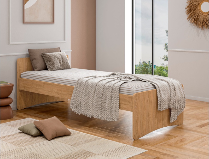 Bett in Holzfarbe 90x200 Léna