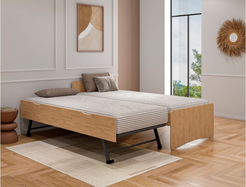 Cajón cama nido de madera Lena opcional a descubrir en el sitio web chambrekids.