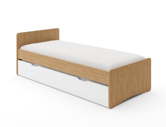 Uitschuifbed Léna hout en wit