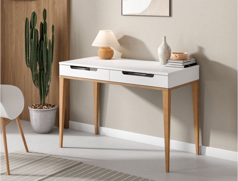 Evidence One adult desk white and oak