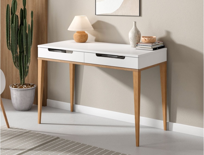 Bureau adulte Evidence One blanc et chêne