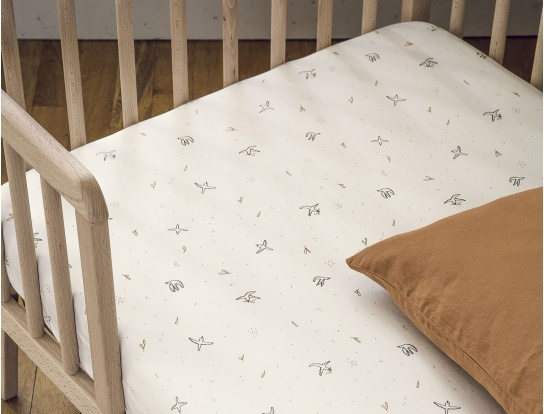 Fitted sheet 70x140 in organic cotton collection l'Envolée