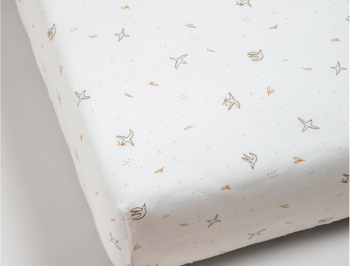 Hoeslaken 90x190 Biologisch Katoen De vlucht